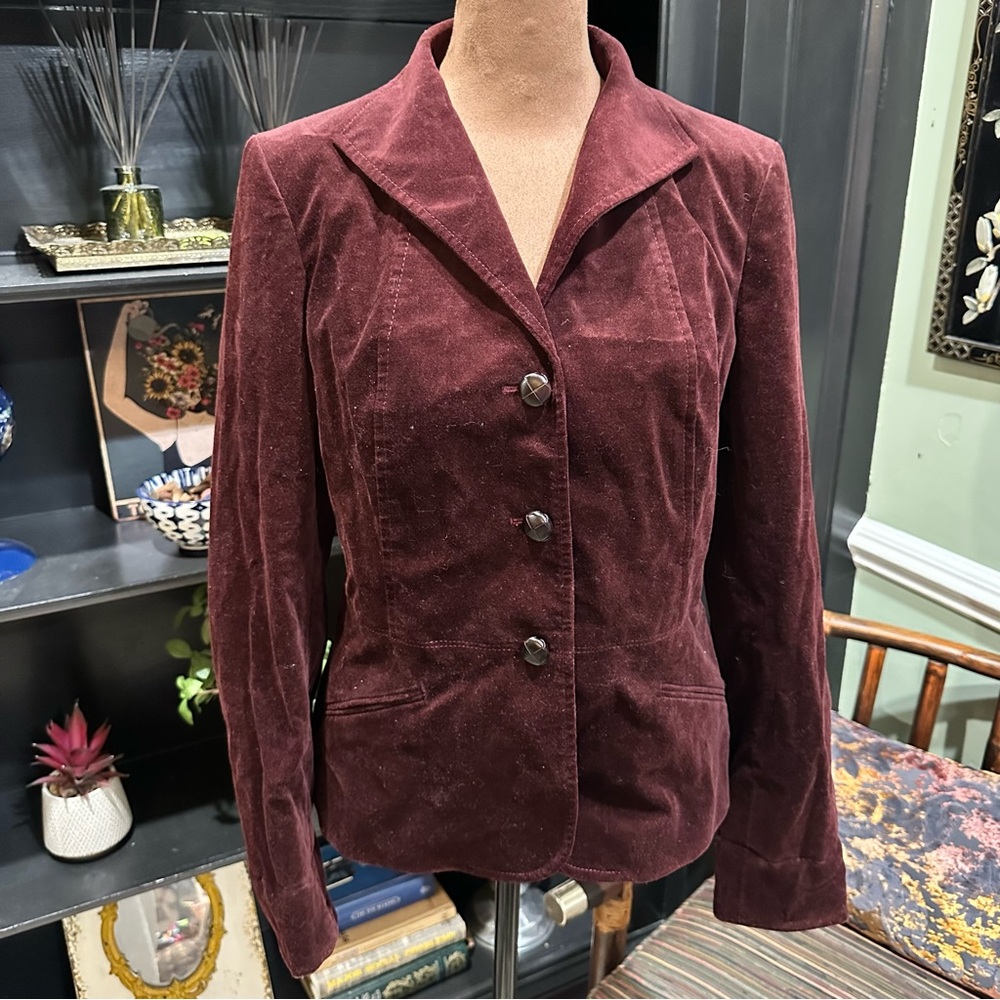 Talbots Burgundy Velvet Blazer – Size 4, Like New